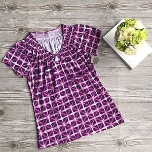 Merona Purple Geometric Pattern Top